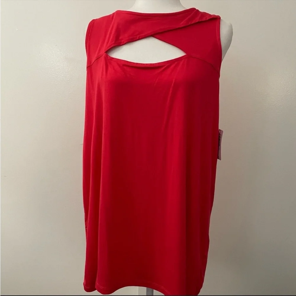 Super Soft Red Cut Out Tank - Picture 4 of 7